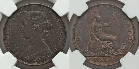 1868 Queen Victoria Half Penny