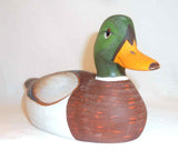1977 Painted Carved Wood Decorative Mallard Drake Decoy Glass Eyes By WL Gable