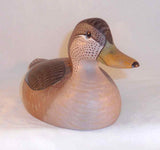 1977 Painted Carved Wood Decorative Mallard Hen Decoy Glass Eyes By WL Gable