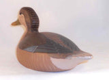 1977 Painted Carved Wood Decorative Mallard Hen Decoy Glass Eyes By WL Gable