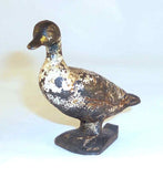 Rare Antique Cast Iron Painted Figural Bottle Opener Goose Standing Head Turned