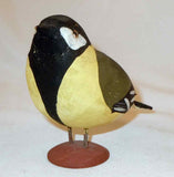 Black & Yellow Polychrome Painted Hand Carved Wood Bird Black Headed Grosbeak