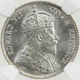 Lustrous 1904 Silver Small Coin 10 Cents Hong Kong Edward VII of England MS 66