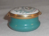 Halcyon Days Enamels England Round Box Doves on Branches Design Happy Birthday