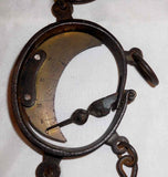 Antique Hanging Fur Trapper's Scale Brass and Wrought Iron Construction