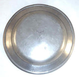 Antique Pewter 9 1/4" Shallow Plate w/ Plain Rim William Hogg Newcastle England
