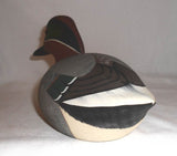1979 Carved Wood Mallard Drake Duck Decoy By Raymond Hornick Stoney Point Oak Hall VA Glass Eyes