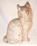 Antique Cast Iron Doorstop Sitting Gray and White Persian Cat By Hubley No. 802
