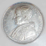 Beautiful 1831-B Silver Coin Italian Papal State One Scudo Pope Gregory XVI Anno I KM 1315.1