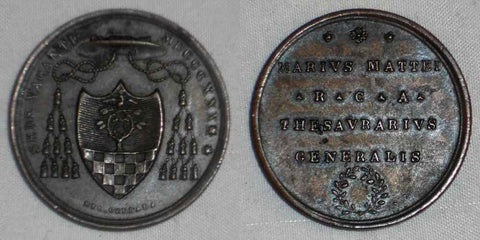 Vatican Bronze Medal 1930 Sede Vacante by Cerbara for Treasured General M Mattei