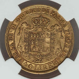 1815 Gold Coin Parma Italy 40 Lire Duchess Maria Luigia Bust Left KM# C-32 AU50