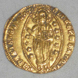 Nice 1400-13 Gold Coin Venice Italy Ducat or Zecchino Michele Steno Fr. 1230 XF+