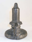 Vintage Pewter Ice Cream or Candy Mold Candle in Holder Marked S & Co