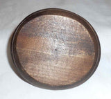 Old Walnut-Stained Poplar Wood Hat Shaped Desktop Inkwell Hinged Lid No Insert