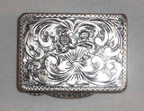 Antique Silver Pill Box Nice Scroll Design with Flowers Marked 31 Italy 800