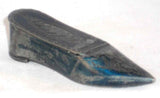 Antique Metal Snuffbox Blue Japanned Shoe Bright Cut Engraved Decoration