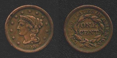 1855 Large Cent  