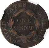Beautiful 1828 Matron Head Large Cent NGC F 15 BN Stack's W 57 St. Collection