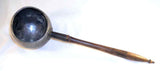Antique Pewter Ladle Wooden Handle and Deep Ball Shaped Bowl Maker's Mark
