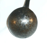 Vintage Single Piece Wrought Iron Small Ladle Beautiful Hammered Bowl Handle with Rat Tail End