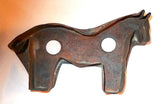 Antique Tin Pennsylvania Large Flat-Back Cookie Cutter Of Standing Horse