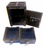 Rare Antique Cast Iron 4.5 pound 6" Double Dial Security Safe Deposit Penny Bank