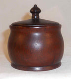 Vintage Turned Mahogany Wood Lidded Canister Made in Grand Cayman By Ralph Terry