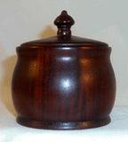 Vintage Turned Mahogany Wood Lidded Canister Made in Grand Cayman By Ralph Terry