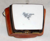 Limoges France Hand Painted Trinket Box TV Watching Chair by Gerard Ribierie