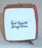 Vintage Limoges France Hand Painted Small Trinket Box Coffee Mill or Grinder