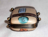 Vintage Limoges France ROCHARD Hand Painted Small Trinket Box Travel Suitcase