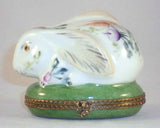 Hand Painted Rabbit Trinket Box Chamart Exclusif Limoges France Carrots & Beets
