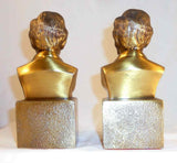 Vintage Brass Colored Abraham Lincoln Bookends Philadelphia Manufacturing Co.