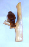 1999 Lacquered Hand Carved Wood Bird Perched on Branch Lohnes, Leavenworth WASH.