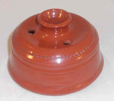 Beautiful 1988 Glazed Redware Inkwell with 3 Quill Storing Holes By Dorothy Long
