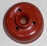 Beautiful 1988 Glazed Redware Inkwell with 3 Quill Storing Holes By Dorothy Long