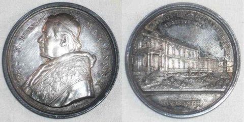 1913 Silver Medal Pope Pius X AN X Inauguration Calabrian Seminary Rome Bianchi
