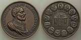 1736 Copper Medal Zurich Rudolf Brun 400th Anniv. Brunschen Constitution Gessner