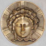1907 Large Bronze Medal Art Deco Design Diffusion of Electricity P-M. Dammann