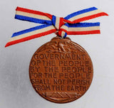 1909 Copper Medal Abraham Lincoln Birth Centennial NYC By Pratt Ribbon & Case