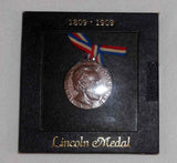 1909 Copper Medal Abraham Lincoln Birth Centennial NYC By Pratt Ribbon & Case