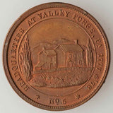1862 Copper Medal George Washington Headquarters Valley Forge 2nd Obverse Lovett