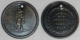 Small Bronze Medal Standing Soldier with Rifle In Memoriam Jackson June 5, 1891