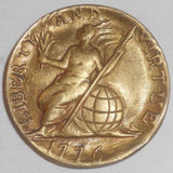 1928 Brass Medal 1776 Massachusetts Unofficial Copper 1st Natl Bank Philadelphia