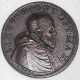 1585-90 Pope Sixtus V Vatican Bronze Medal Nude Security Contemplating Arrow AU+