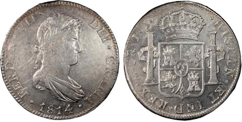 1814 Ferdinand VII Spain Silver Coin Mexico 8 Reales Mint Mark Mo Assayer JJ