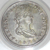 1820 Ferdinand VII Spain Silver Coin Mexico 8 Reales Zacatecas Mint Assayer AG