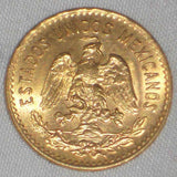 Beautiful Lustrous 1955 Mexico Gold Coin 5 Pesos Miguel Hidalgo Mexico Arms BU