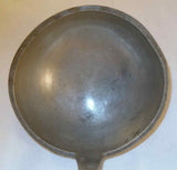 Antique Pewter Ladle Having Turned Wooden Shaped Handle Initialed By Owner