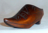 Antique Hand Carved Wood Shoe-shaped Snuff Box Marked "MARKEN" From Holland